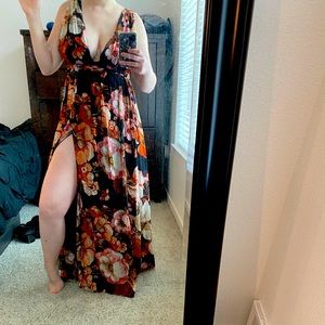Floral Black Dress